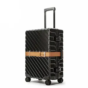 Tas troli tahan lama desain baru, koper berpergian semua gaya vintage aluminium 2023