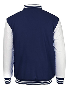 Veste de baseball vintage à boutons pour homme, bleu royal/blanc, style décontracté chic, taille plus, vestes universitaires, automne, tricotée, lavée - Product Image 4