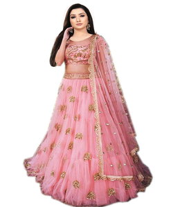 Dernier lehenga choli de travail de broderie de soie douce lourde avec impression numérique travail dupatta vêtements de fête prix de gros vêtements ethniques - Product Image 2