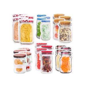 Low MOQ Stand Up Plastic Ziplock Food Mason Jar Packaging Bags for dried fruit Candies