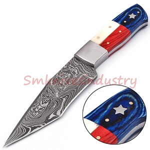 Xyj couteau à lame en acier de damas, fait à la main, belle résine, fixer le couteau à lame (smk1624) - Product Image 2