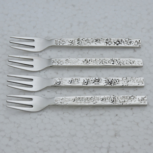 Poli miroir conçu par SCI Zigzag poignée forme avec haute argent poli 4 pièces fourchette ensemble de couverts couverts couverts - Product Image 6