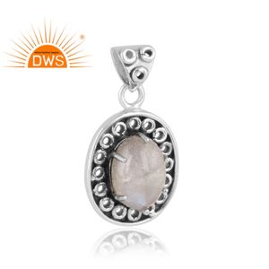 925 Oxidized Sterling Silver Natural Doublet <b>Labradorite</b> Crystal Gemstone <b>Pendant</b> For Women Jewelry Manufacturer - Product Image 2