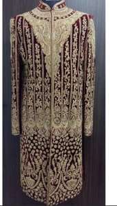 Últimas ATIYALIBAS INDIAN & PAKISTAN MEN SHERWANI con bordado pesado de lana/seda de un solo pecho para boda y fiesta - Product Image 2