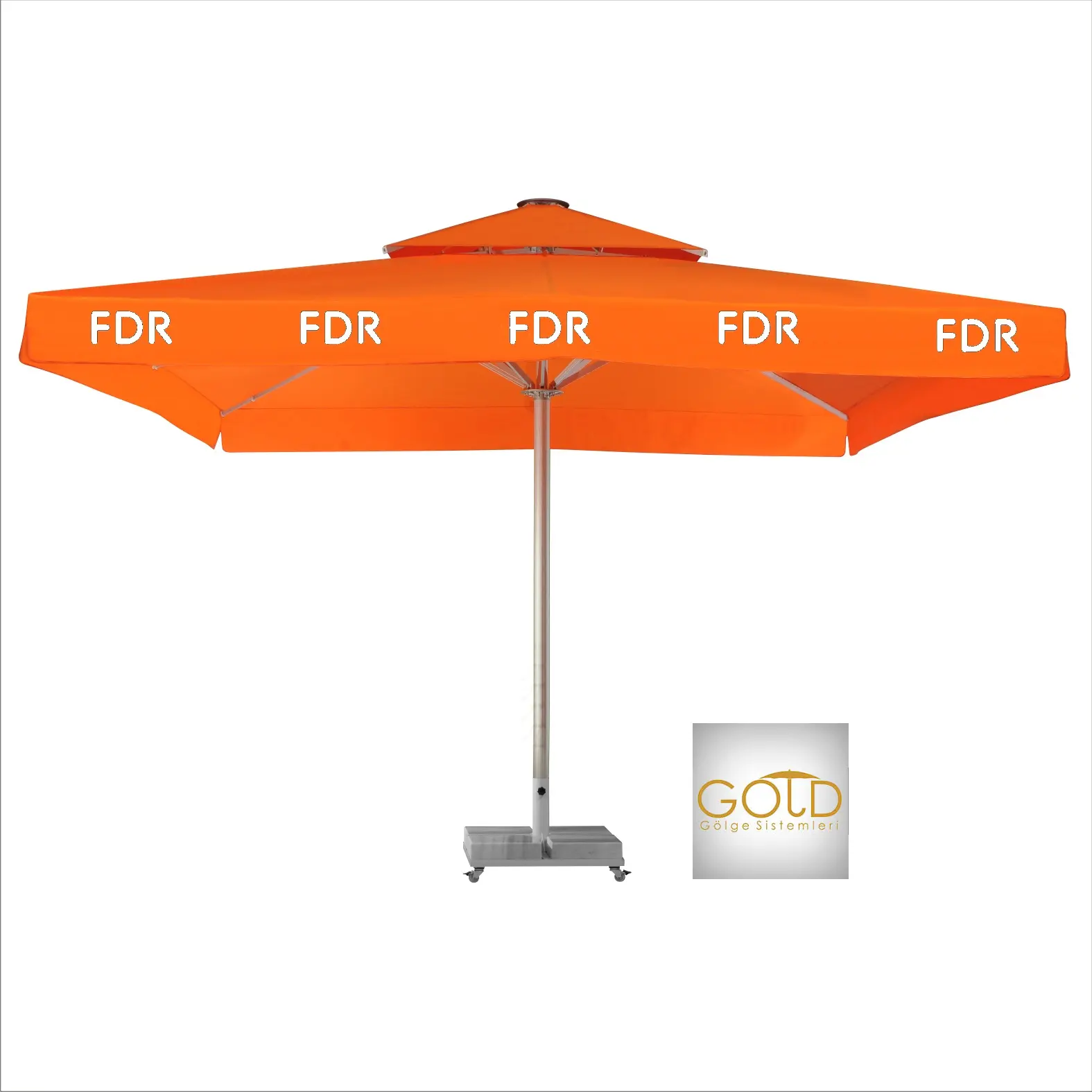 500x500cm Outdoor Umbrella Logo Druckbare Cranck Operated