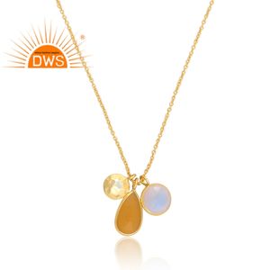 925 Sterling Silver Natural Yellow <b>Opal</b> Gemstone GIA Certified Engagement & Wedding Pendant <b>Necklace</b> for Women Gift for Her - Product Image 1