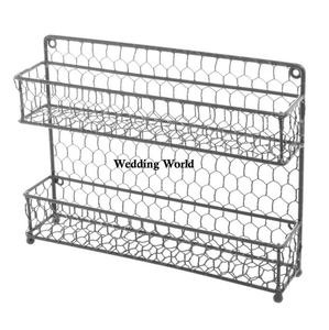 Panier en métal de forme rectangulaire panier en gros fait à la main de haute qualité classique élégant panier de table fantaisie nouveau panier en métal - Product Image 6