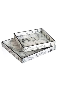 Bandeja de servicio de estilo clásico, bandeja de servicio MDF con estampado esmaltado, utensilios de cocina para el hogar, Hotel, fiestas, restaurante, bandeja de servicio usada, novedad - Product Image 3