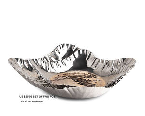 Plat de service rond profond en acier inoxydable de luxe moderne de qualité supérieure, très vendu, pour la maison et la cuisine - Product Image 2