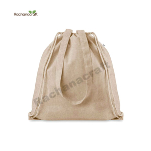 Canvas Draw <b>String</b> <b>Bag</b> Of Cotton Custom Logo Eco-friendly Drawstring Backpack For Carrying Vegetables And Package - Product Image 4