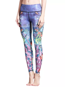 Leggings imprimés personnalisés pour femmes, pantalons de yoga de haute qualité, extensibles dans quatre sens, polyester et élasthanne écologiques, vente chaude au Bangladesh - Product Image 1