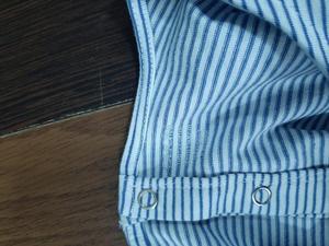 Lote de Ropa de Bangladesh, Excedente de Marca, Camiseta para Niña a Rayas Azules y Blancas, Cuello Redondo, Manga Corta, Algodón - Product Image 5