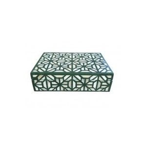 Caja de joyería con incrustaciones de hueso, para almacenamiento de anillo y collar, de lujo moderno en azul, nueva colección, superventas - Product Image 1