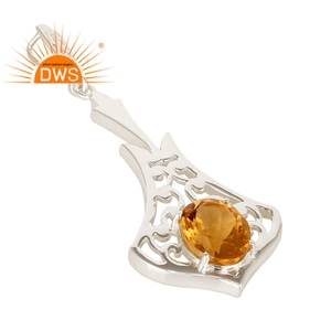 Pendentif en pierre Citrine véritable pour la création de bijoux, argent Sterling 100% véritable, création de styliste, offre spéciale, 925 - Product Image 2