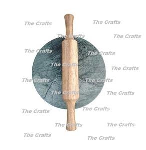 Planche à rouler en marbre de couleur verte de la plus grande qualité avec rouleau à pâtisserie en bois pour la cuisine à bas prix - Product Image 2