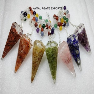 Wholesale 7 Chakra Orgone Pendulum Natural Agate Gemstone <b>Crystal</b> Chips Semi-Precious Stone <b>Crafts</b> Dowsing Sale Dowsing Pendulum - Product Image 4