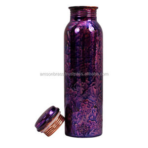 Botella de cobre decorativa con estampado floral de calidad superior Botella de cobre de agua pura de alta calidad con Vasos - Product Image 5