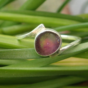 แหวนเงินสเตอร์ลิง925ใส่ได้ทั้งชายและหญิงวินเทจประดับพลอยทัวร์มาลีนธรรมชาติสำหรับงานปาร์ตี้และวันครบรอบ - Product Image 1