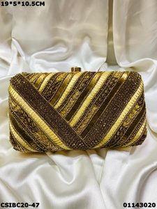 Elegant Designer Silk Evening <b>Bag</b> Bridal <b>Box</b> <b>Clutch</b> - Product Image 4