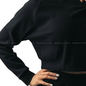 Sweat à capuche pour femme, haut court, personnalisé, de haute qualité, vente en gros, nouvelle collection 2020 - Product Image 5