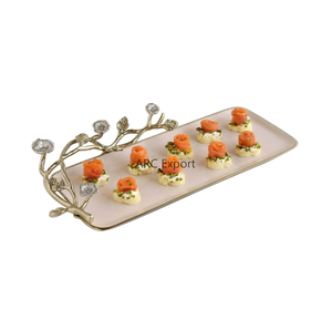 Merveilleux Design Snacks et Plateaux à Chocolat avec Poignées à Feuilles Fortes Vaisselle Plateau de Service Alimentaire Pour Offre Spéciale au Meilleur Prix - Product Image 4