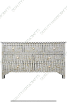 Commode à 7 tiroirs en os incrusté moderne en gros, meuble de salon, bar à domicile, meuble de sous-sol, artisanat de qualité indienne