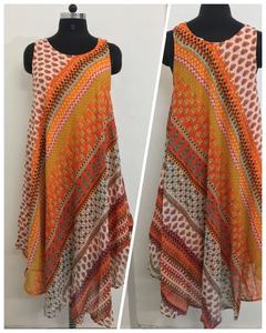 1205 Vestidos casuales para adultos Vestido largo de Playa con corte de paraguas único con forro estirable Colección de verano - Product Image 6