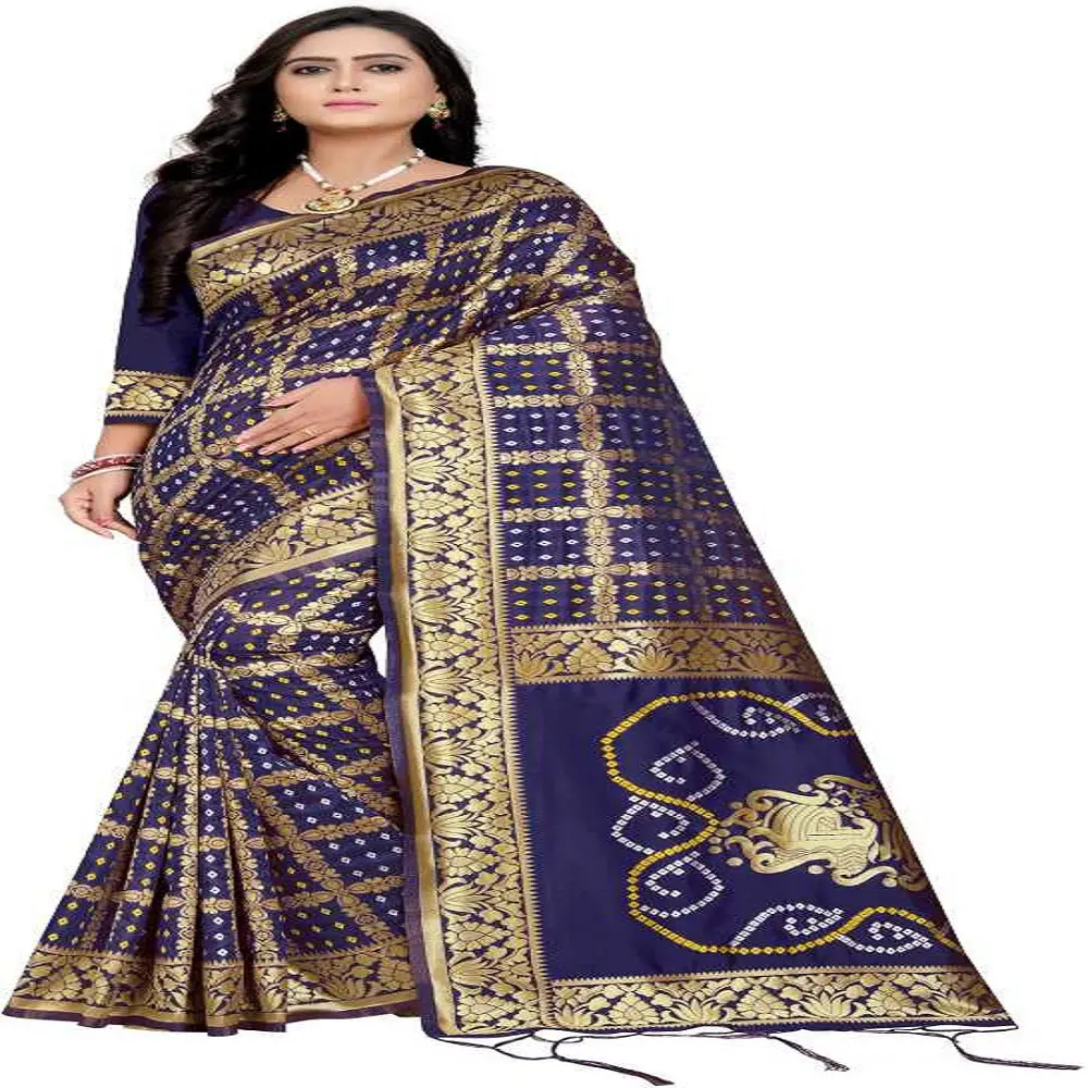 Bandhani Printed Dola Silk New Designer Party Wear Sarees卸売レートコレクションBandhani saree in gujrat india
