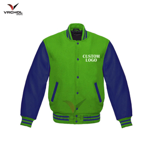 Diseño personalizado Base Letterman chaqueta de moda Casual invierno algodón poliéster capucha transpirable de talla grande botón estampado sólido - Product Image 1