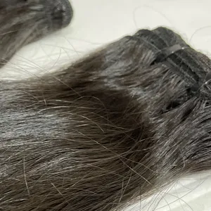 100% natural virgem remy cabelo humano pacotes oferta incrível para o ano novo com extensões de cabelo alinhadas de cutículas e fechos de renda