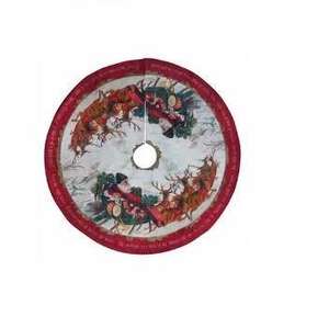 LUXURY <b>CHRISTMAS</b> TREE SKIRT BURLAP HANDICRAFTS FESTIVE & PARTY DECORATIVE TREE SKIRT - Product Image 5