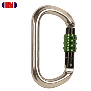 Mousqueton d'escalade en aluminium anodisé en forme de O avec verrouillage à vis pour les sports de plein air - Product Image 1