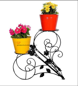 Two Tone Round Metal Hand Made Decorative Planter 2026 - Product Image 3