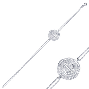 Pulsera de plata de ley 925 con diseño de ancla, Charm redondo, turco, hecho a mano, venta al por mayor - Product Image 5