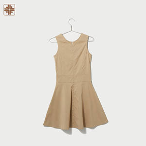 ชุดเดรสทรงเอไลน์ผ้าฝ้ายออร์แกนิคสำหรับผู้หญิง ทรงเอ็มไพร์ เอวสูง ลายสก็อตตัดสี ความยาวระดับเข่า ระบายอากาศได้ดี เป็นมิตรกับสิ่งแวดล้อม รับผลิตแบบ OEM ODM - Product Image 6