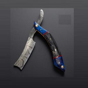Navaja de Afeitar de Barbero Damasco Hecha a Mano Personalizada para Afeitado en Húmedo - Product Image 1