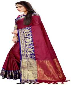 Banarasi soie jacquard saree avec chemisier vêtements pour femmes dames fête festival vêtements quotidiens doux coton soie sari en gros bas prix ApparelGarment - Product Image 3