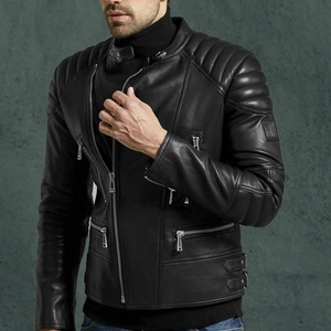 Chaqueta de Motociclista para Hombre, de Cuero Genuino, Impermeable y Transpirable, con Cuello Alto, Estilo Cadora, Personalizable, para Otoño, en Oferta - Product Image 2