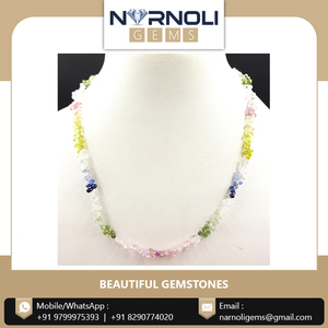 Chaînes de perles facettées en saphir multicolores de forme goutte d'eau Briolette, corindon naturel arc-en-ciel pour lustres et bijoux de luxe - Product Image 2