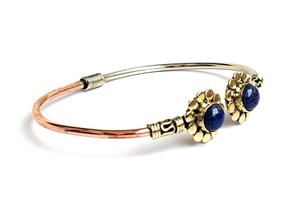 New Design <b>Women</b> Fashion Natural Lapis Stone <b>Bangle</b> Handmade <b>Silver</b> Stone <b>Bangle</b> - Product Image 3