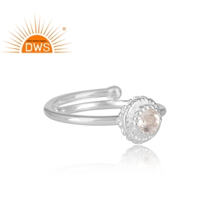 Handmade Crown <b>Statement</b> <b>Ring</b> Jewelry Wholesaler Natural Crystal Quartz Gemstone Fine <b>Silver</b> <b>Ring</b> Jewelry - Product Image 3