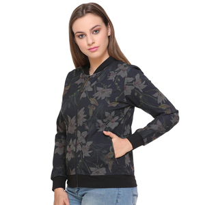 Blousons bombardier imprimés personnalisés pour femmes, blouson d'hiver à manches longues Slim - Product Image 4