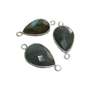 Nuevo diseño de bisel de plata esterlina conectores de piedras preciosas encanto fabricación de joyas accesorios hallazgos de cuentas - Product Image 1