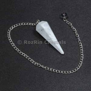 new arrival Howlite 6 Faceted Pendulums - Product Image 1