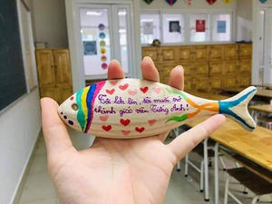 Bloque de dibujo 3D-Bloque de madera con forma de pez-Juguete Montessori-Juguete Waldorf-Tollder de juguete de madera-Artículo de madera para Decoración - Product Image 4