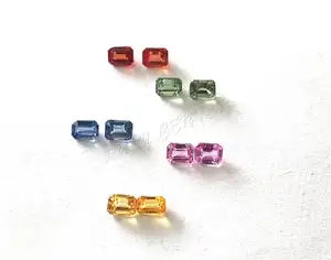 3毫米4毫米4x3mm天然多蓝宝石祖母绿切割刻面宝石粉色蓝色绿色黄色蓝宝石宝石珠宝镶嵌