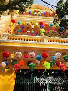 Lanternes en soie colorées imperméables du nouvel an vietnamien suspendues lanternes en bambou pliables pour le Festival et la décoration de la maison 99GD - Product Image 4