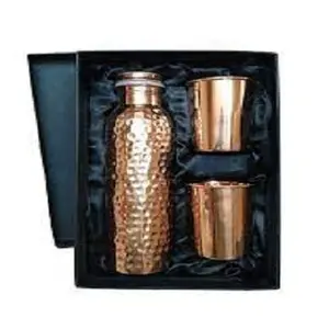 Mate Pure Copper Yoga Wasser flasche mit Glasflasche Set Top Selling Großhandels preis Roségold Finishing