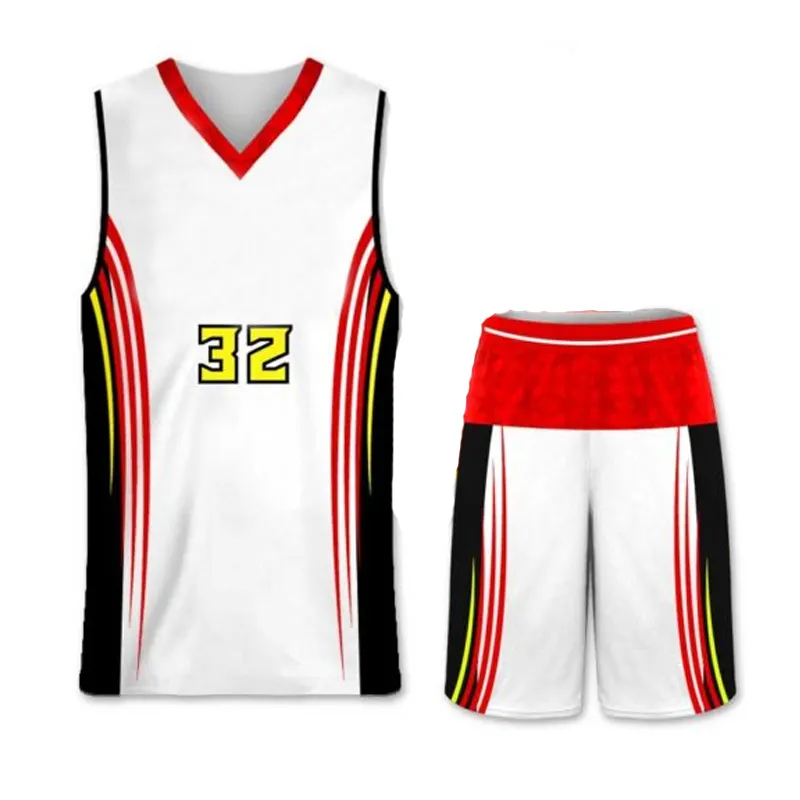 Erkek süper kalite basketbol oyunu Jersey ve kısa üniforma atletik spor takımları ile özelleştirilmiş renk ve baskı