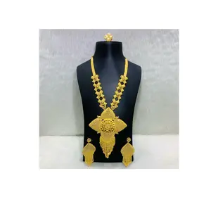 Reliable Jewelry One gram Gold Plated Reasonable Price Heart Shape Long Bridal Necklace Expertly Made Jewellery